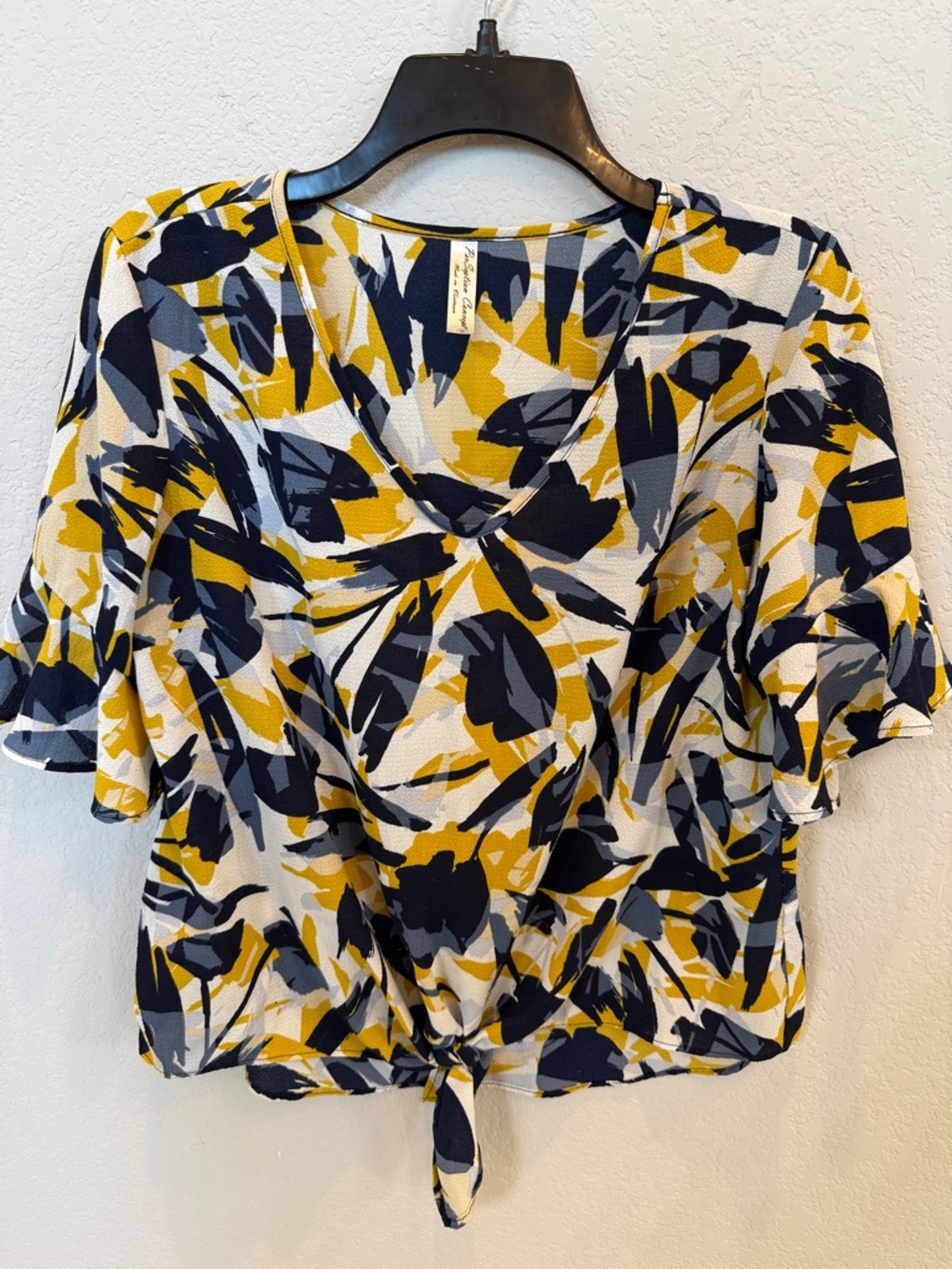 PerSeption Concept Floral Print Tie-Front Top